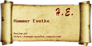 Hammer Evetke névjegykártya